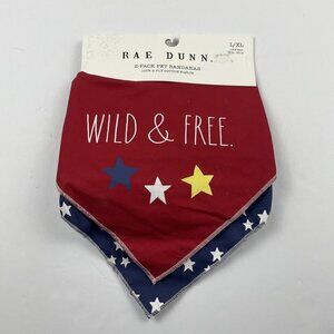 RAE DUNN-2 Pack Pet Bandanas Size L/XL - WILD & FREE